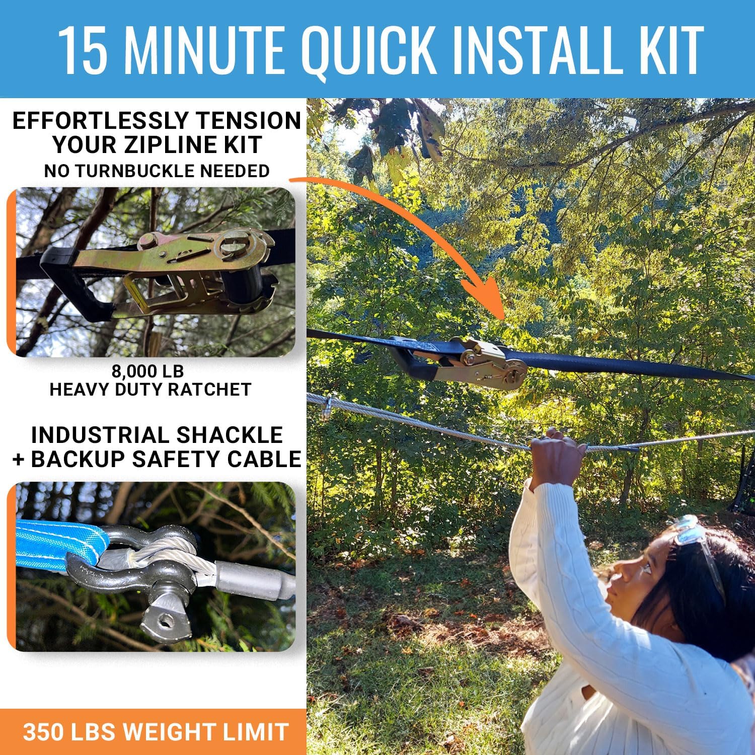 Zip Line Kit for Kids and Adults
